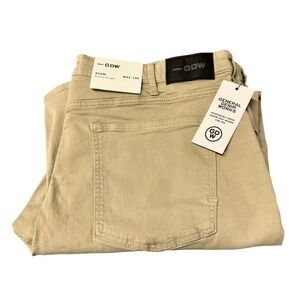 GDW Pants Mens 42x30 ACTUAL Roam Relaxed Straight Khaki Tan Twill Denim NEW